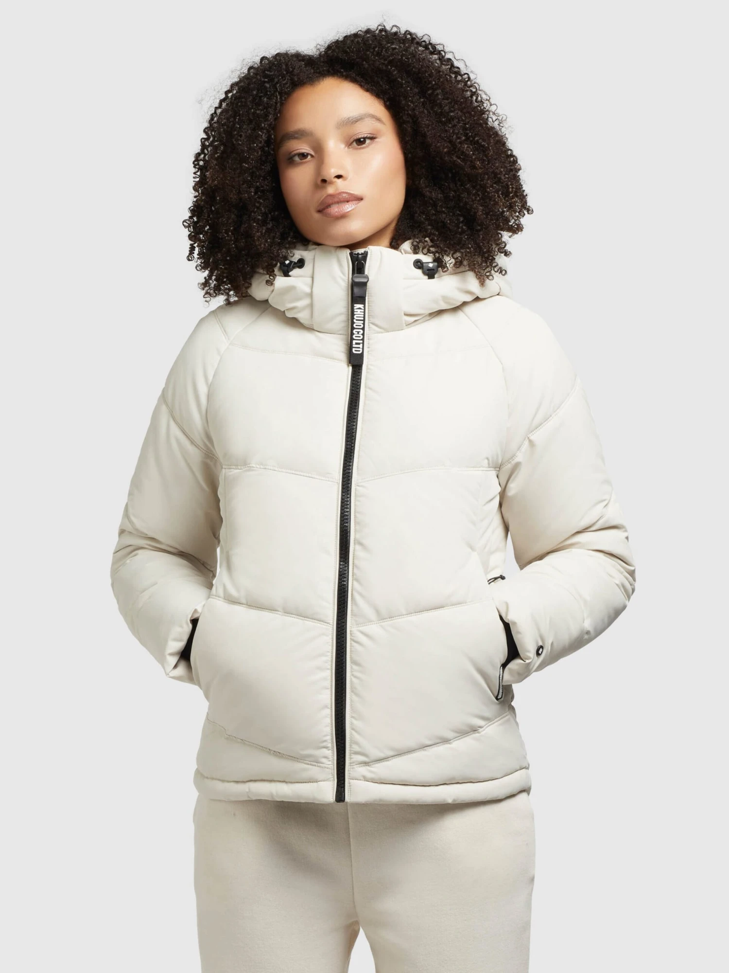 Khujo Winterjassen Winterjas Monty 2 Dames Offwhite 4 Khujo Winterjassen Winterjas Monty 2 Dames Offwhite - Afbeelding 2