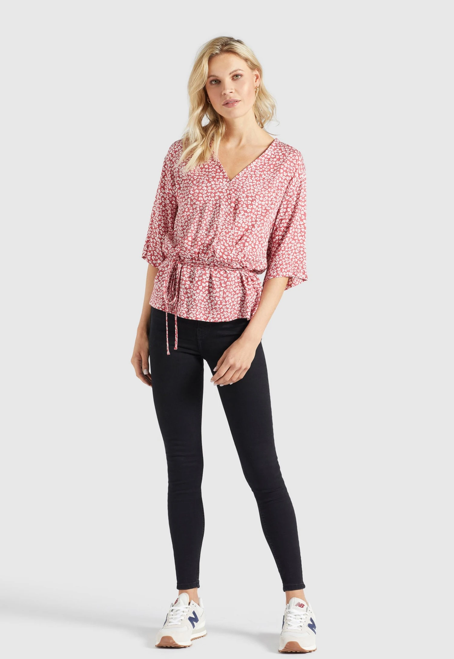 Khujo Rinalda - Blouse - Rot Weiß Geblümt 4 Khujo Rinalda - Blouse - Rot Weiß Geblümt - Afbeelding 2