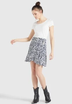 Khujo Undine - A-Lijn Rok - Dunkelblau-Weiß Geblümt -Khujo Winkel 2c638add342747fd84432d3cfdbb99f4