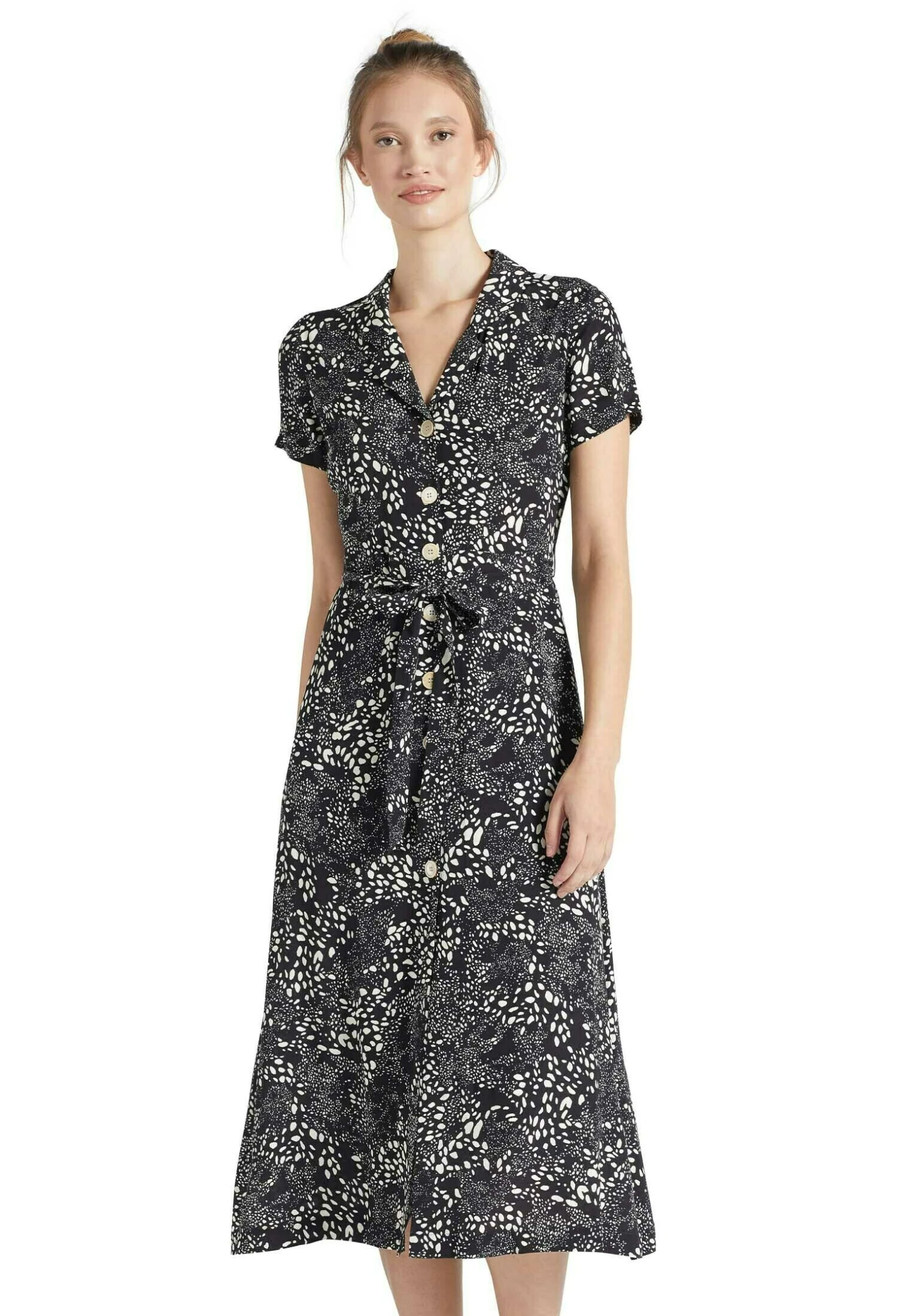 Khujo Goya - Blousejurk - Schwarz Weiß Gemustert 3 Khujo Goya - Blousejurk - Schwarz Weiß Gemustert