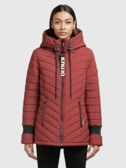 Khujo Winterjassen Winterjas Patt Dames Roestrood -Khujo Winkel 9f33ea4e4be971ae6fa9f56c860274d6