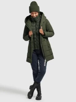 Khujo Korte Mantels Wintermantel Floyt Dames Olijfgroen -Khujo Winkel a0a3e12ce4c97ab07354a795b563566a