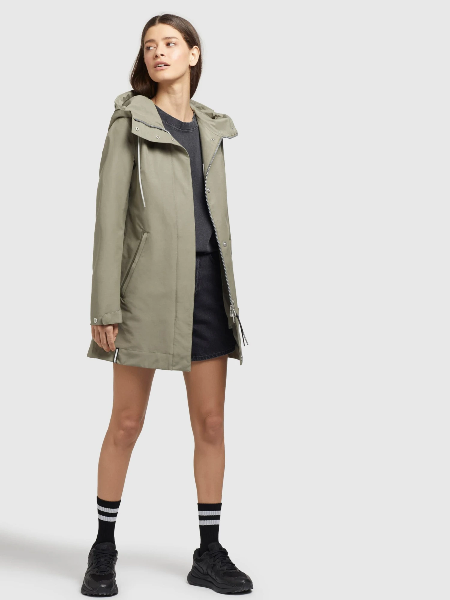 Khujo Tussenmantels Tussenmantel Artisa Dames Grijs / Groen 5 Khujo Tussenmantels Tussenmantel Artisa Dames Grijs / Groen - Afbeelding 3