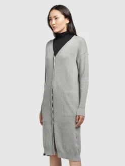 Khujo Vesten Gebreid Vest Elina Dames Grijs -Khujo Winkel c37b52ae17a97edd10d8da6c7011346a