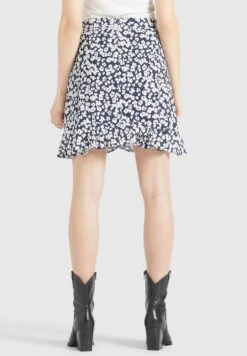 Khujo Undine - A-Lijn Rok - Dunkelblau-Weiß Geblümt -Khujo Winkel c6262db96da646c986e5b5f9f1515b7e