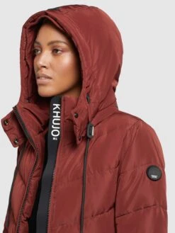 Khujo Wintermantels Wintermantel Huba Dames Karmijnrood -Khujo Winkel d914fa49ca464398523789cdb1b0905d
