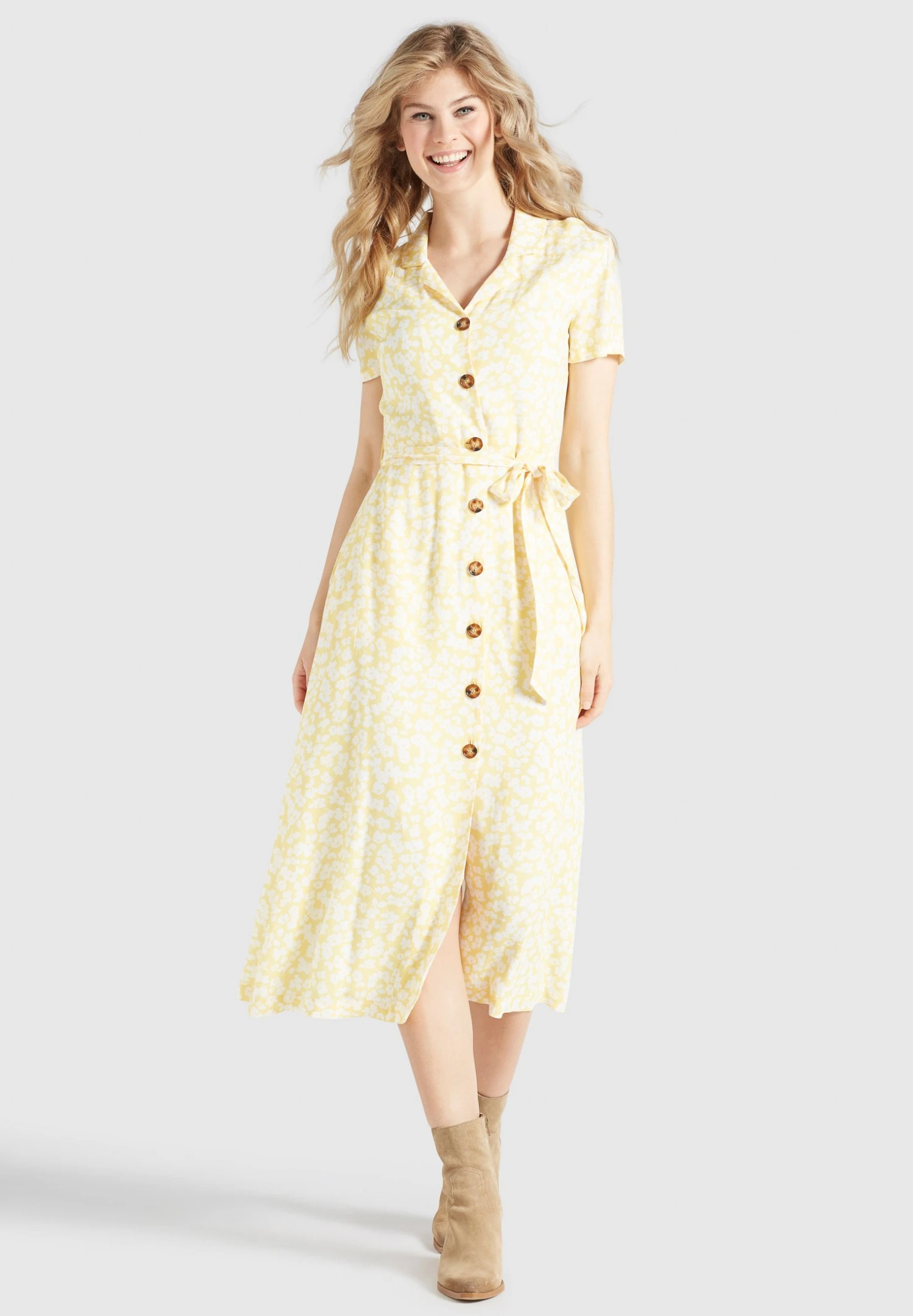 Khujo Goya - Blousejurk - Gelb-Weiß Geblümt 3 Khujo Goya - Blousejurk - Gelb-Weiß Geblümt