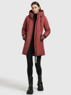 Khujo Winterjassen Winterjas Jerry Dames Roestrood -Khujo Winkel e5046520f90213b3c47fd34a63cdc9b0