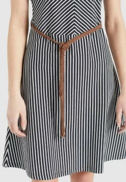 Khujo Leifa - Jurk - Dunkelblau-Weiß Gestreift -Khujo Winkel f13b10be080145fcb2edf6ef1d8218ff