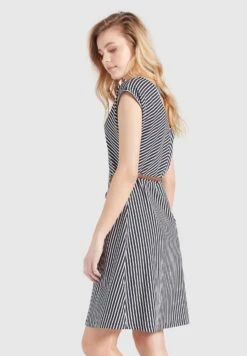 Khujo Leifa - Jurk - Dunkelblau-Weiß Gestreift -Khujo Winkel ff5b9aeccd6e4f43ae0b8a04bce539c8